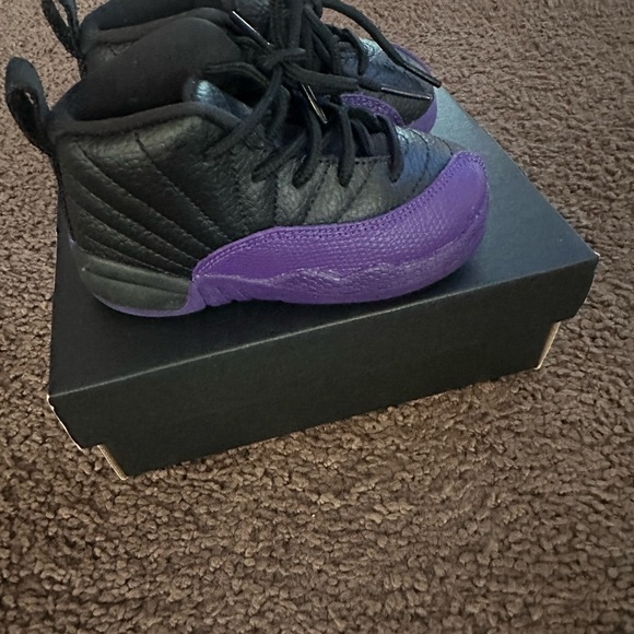 Jordan 12 Retro TD in Black and Purple Worn Once - Picture 2 of 3